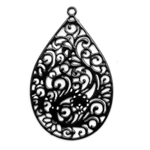 Pendentifs boh&egrave;mes en forme de goutte noir