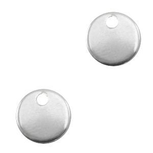 Breloques en acier inox 8mm argent&eacute;