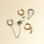 Collection tendance avec earcuffs BY31&reg; avec anneaux et boucles d&rsquo;oreilles spirales