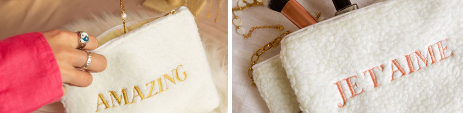 Rangement &eacute;l&eacute;gant avec nos pochettes en peluche 