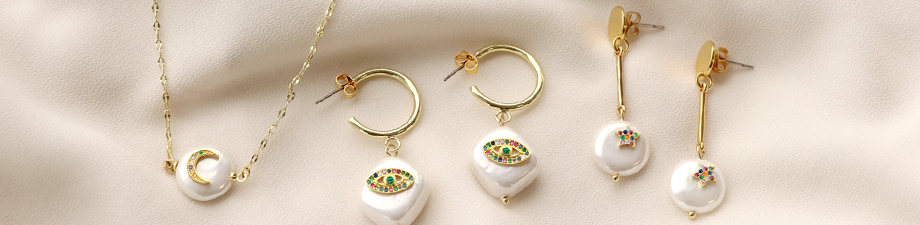 Perles coquillage nacr&eacute;