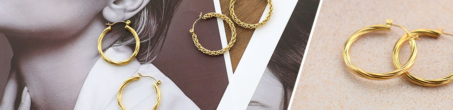 Achetez la nouvelle s&eacute;rie de cr&eacute;oles en acier inoxydable