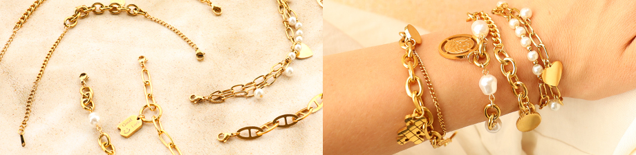 Bracelets en acier inoxydable et attache pour bracelet Bracelets en acier inoxydable et attache pour bracelet