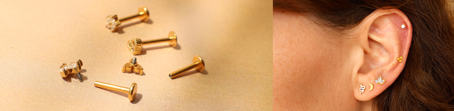 JUST IN ! Piercings d&rsquo;oreille acier inoxydable