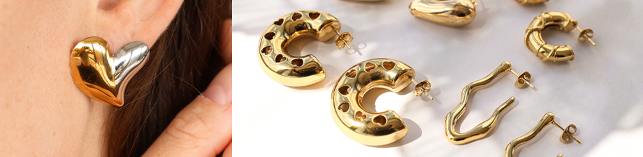 Boucles en acier pr&ecirc;tes &agrave; porter aux formes ludiques