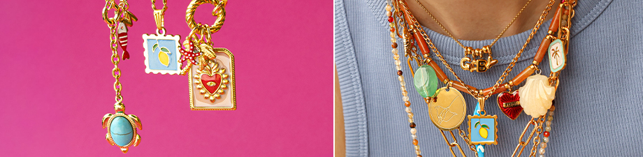 Nouvelles breloques en acier inoxydable avec &eacute;mail