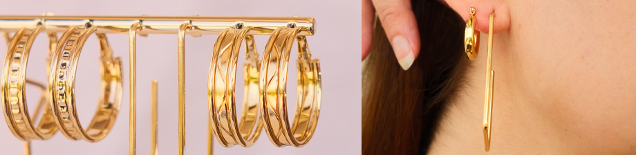 Nouvelle série de boucles d’oreilles en acier inoxydable Nouvelle série de boucles d’oreilles en acier inoxydable